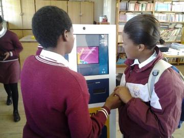 Students using a Toaster installed at Cofimvaba (photo credit: Obert on Twitter)